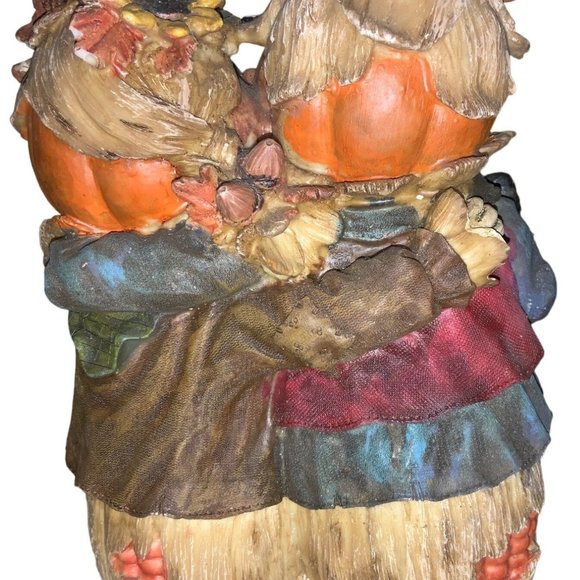 Halloween Corncob Pumpkin Head Couple Centerpiece Table Decoration - Picture 15 of 16